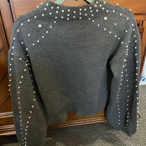 Shein mockneck pearl sweater size M